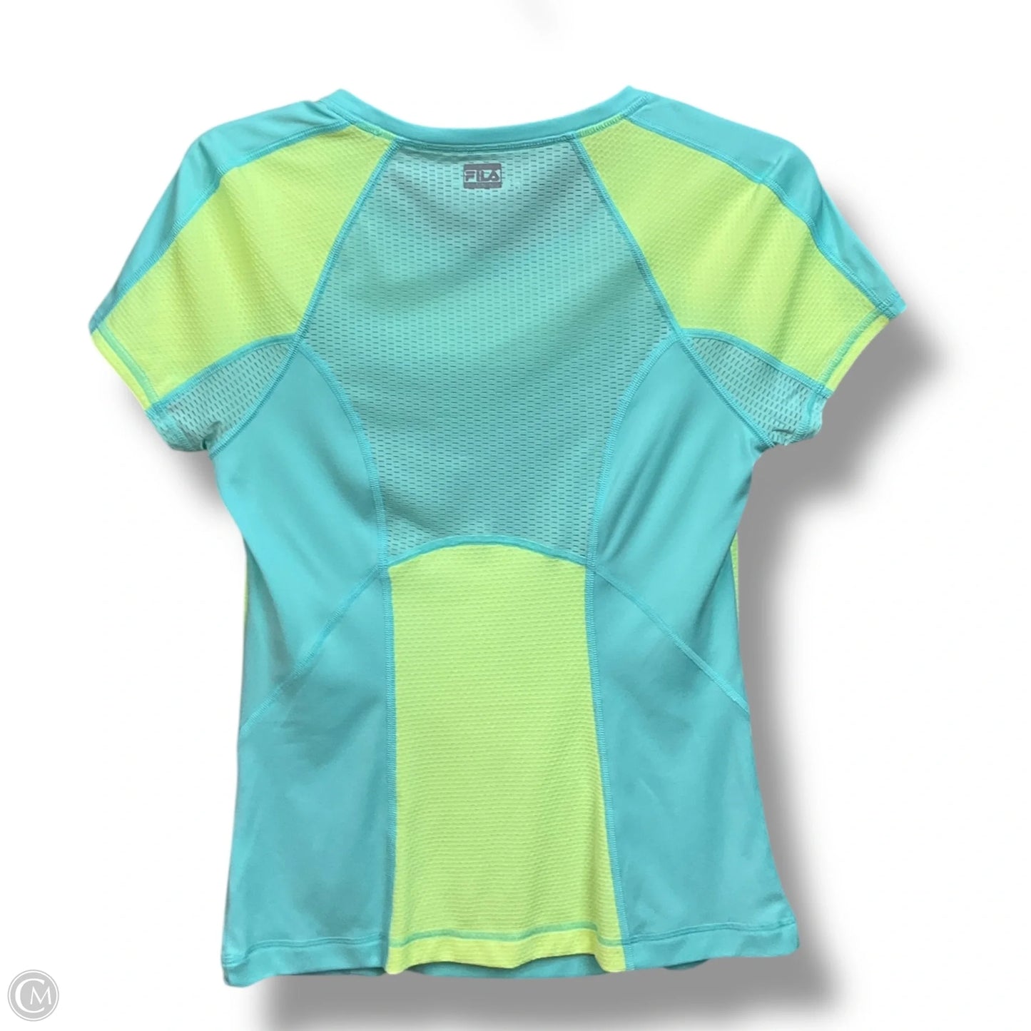Athletic Top Short Sleeve By Fila In Aqua, Size: S