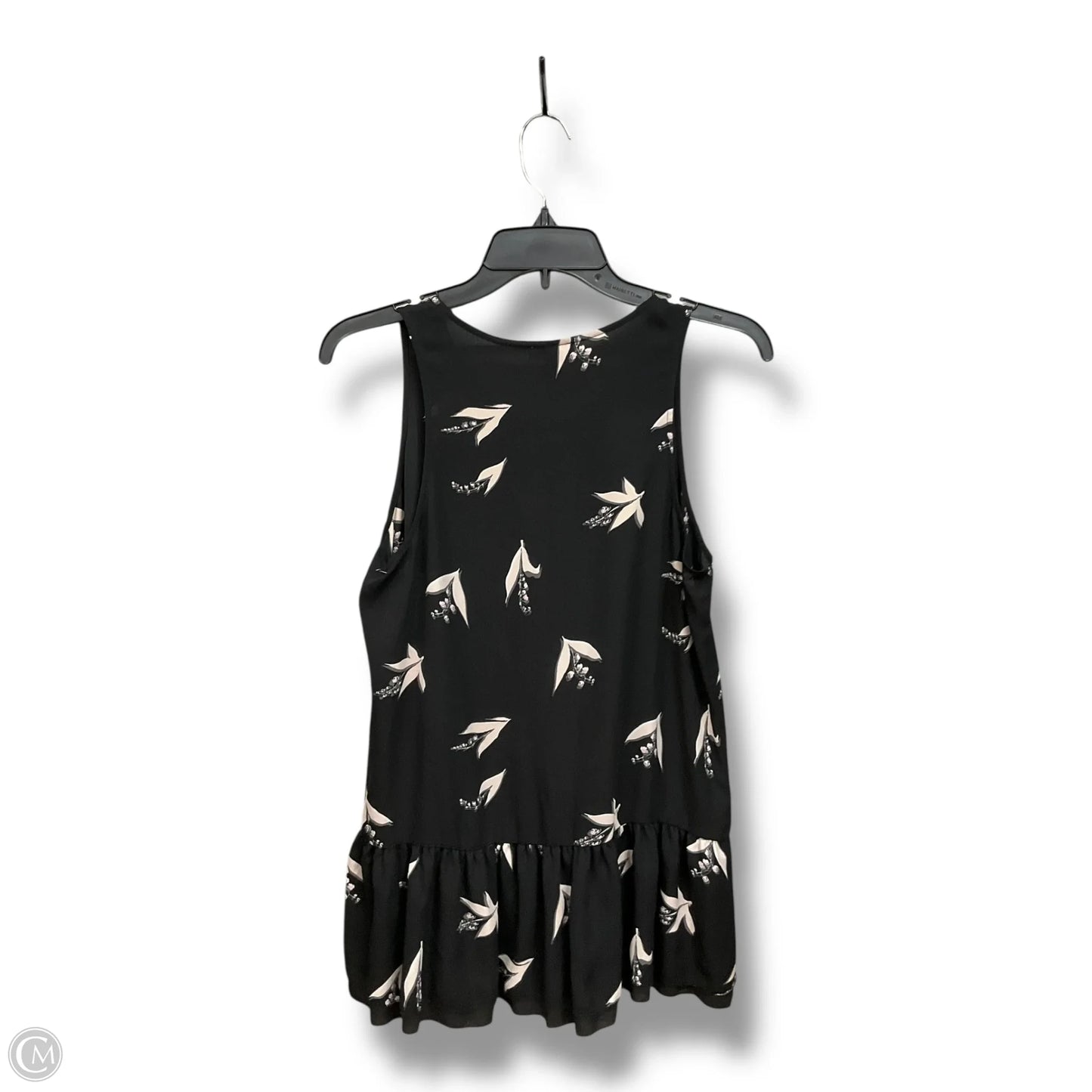 Blouse Sleeveless By Chelsea 28 In Black & Cream, Size: M