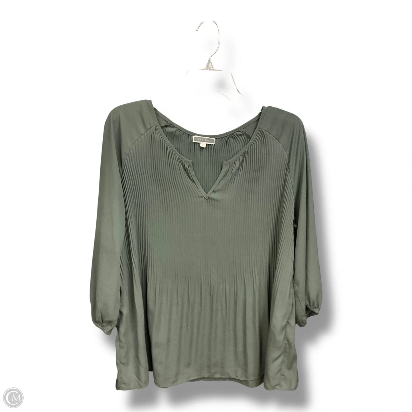 Blouse 3/4 Sleeve By Pleione In Green, Size: L