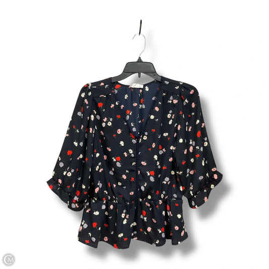 Blouse Short Sleeve By Sienna Sky In Floral Print, Size: L