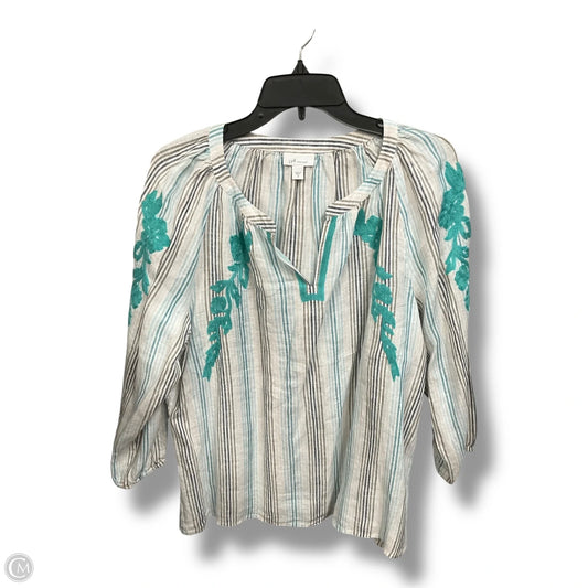 Blouse 3/4 Sleeve By J. Jill In Striped Pattern, Size: M