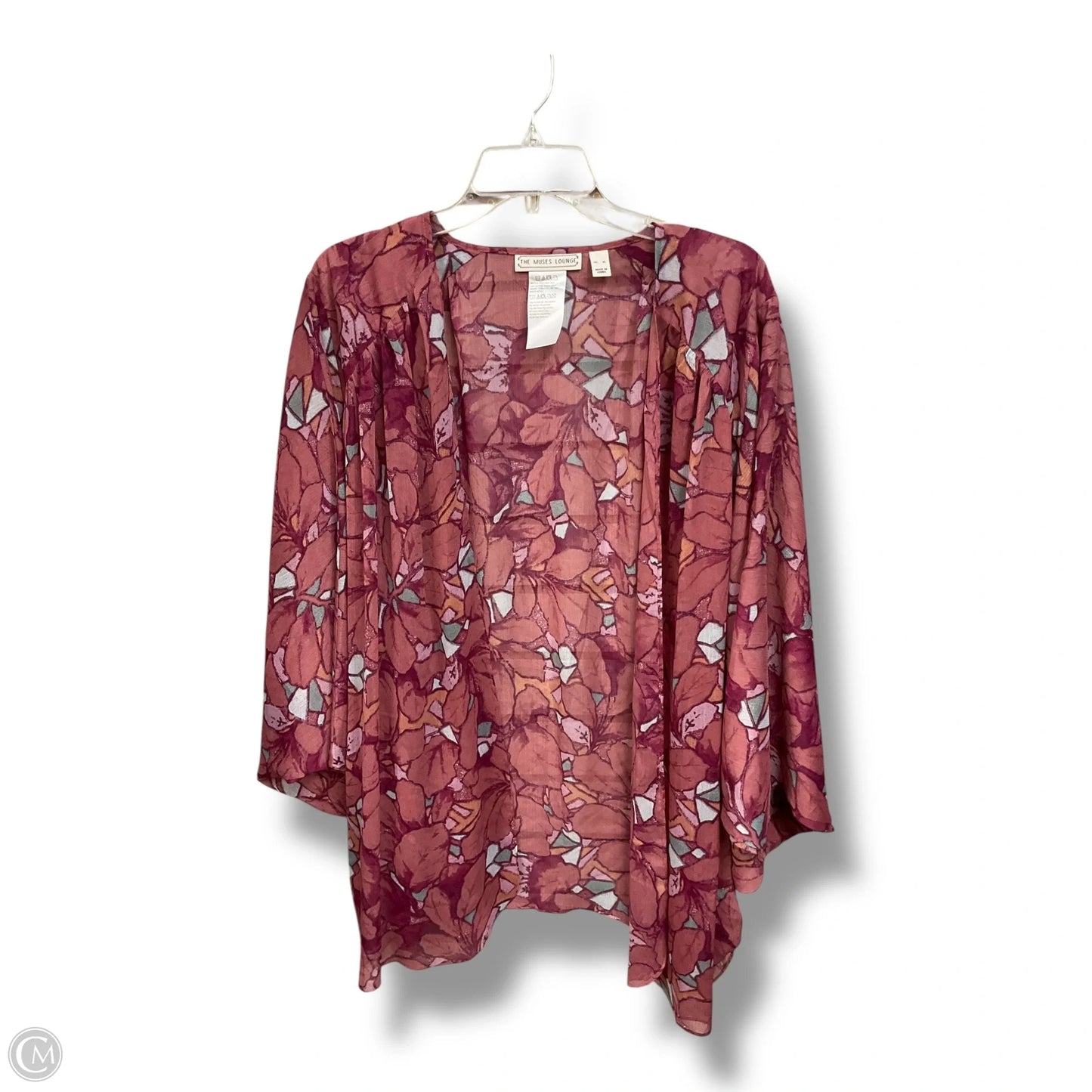 Kimono By Clothes Mentor In Floral Print, Size: Xl
