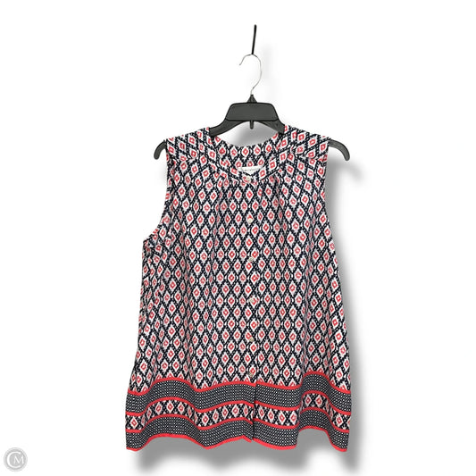 Blouse Sleeveless By Liz Claiborne In Geometric Pattern, Size: L