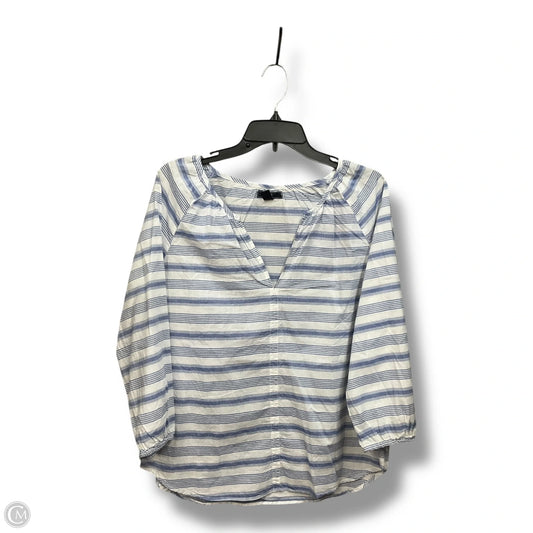 Top 3/4 Sleeve By Gap In Blue & White, Size: S