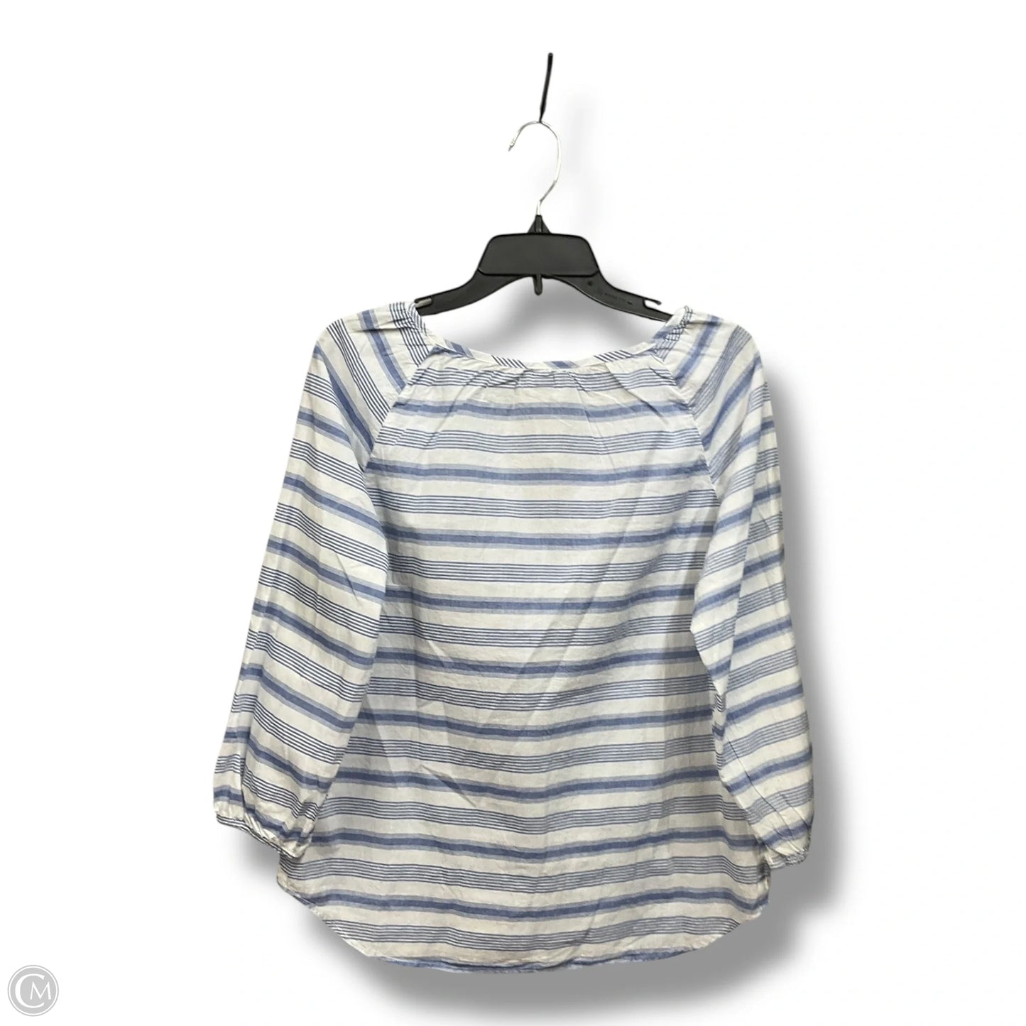 Top 3/4 Sleeve By Gap In Blue & White, Size: S