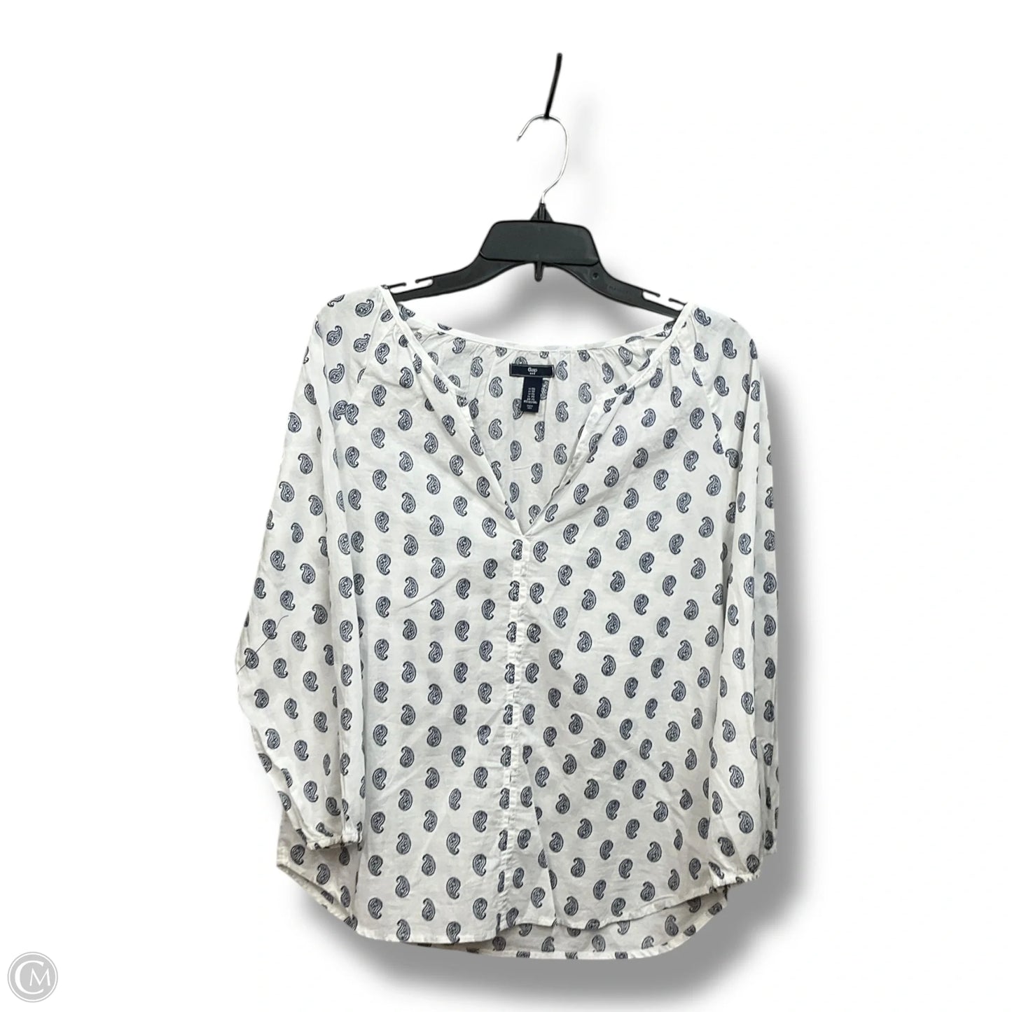 Top 3/4 Sleeve By Gap In Paisley Print, Size: Xs