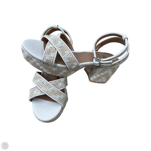 Sandals Heels Block By Ophelia Roe In Beige, Size: 7