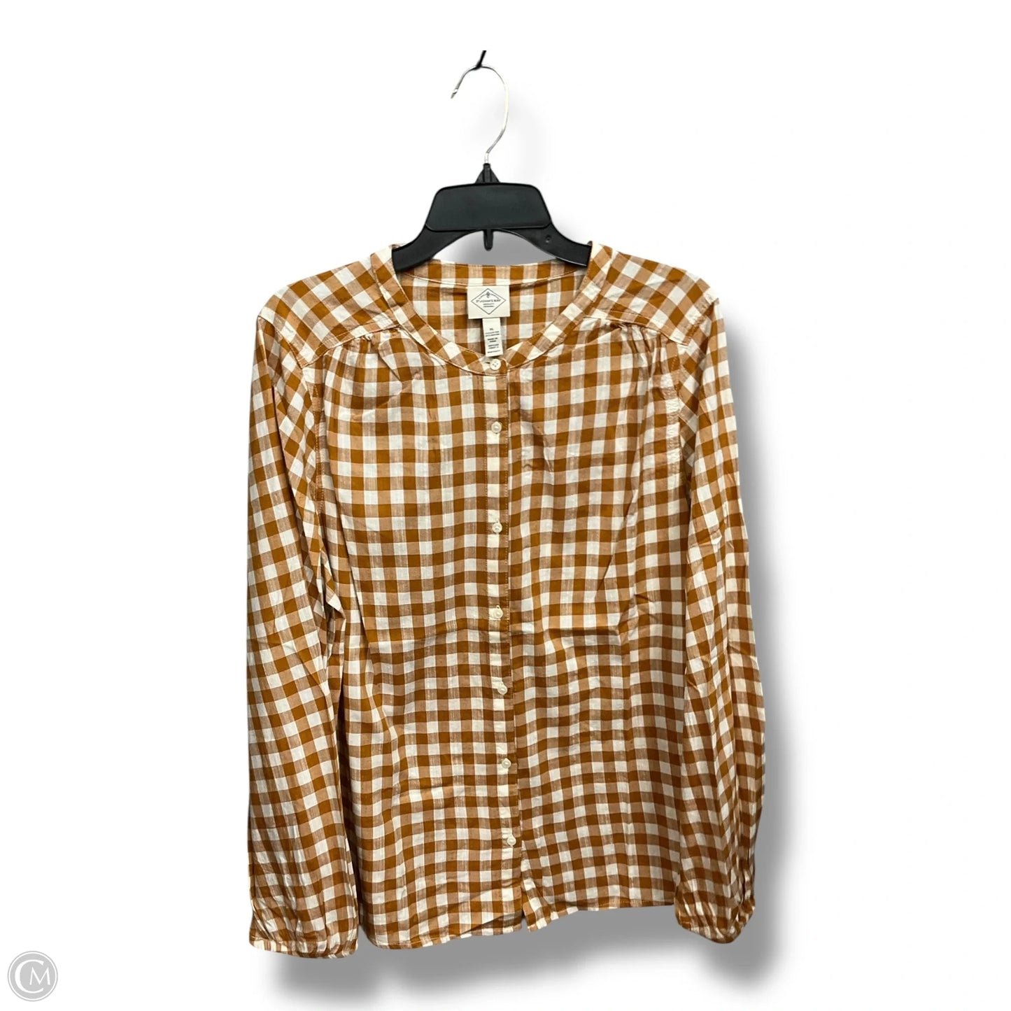 Blouse Long Sleeve By St Johns Bay In Checkered Pattern, Size: Xl
