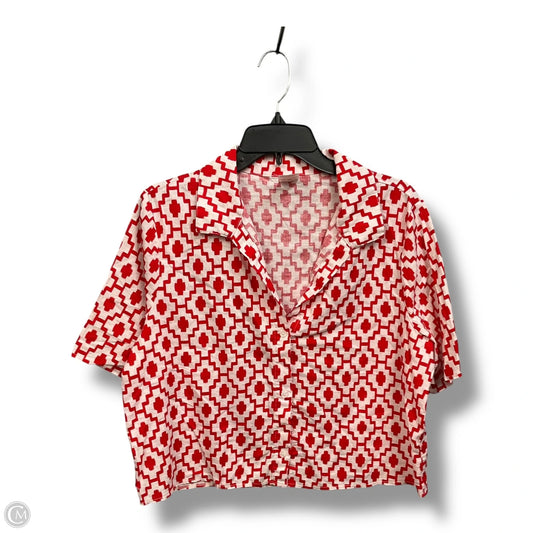 Blouse Short Sleeve By Shade & Shore In Red & White, Size: M