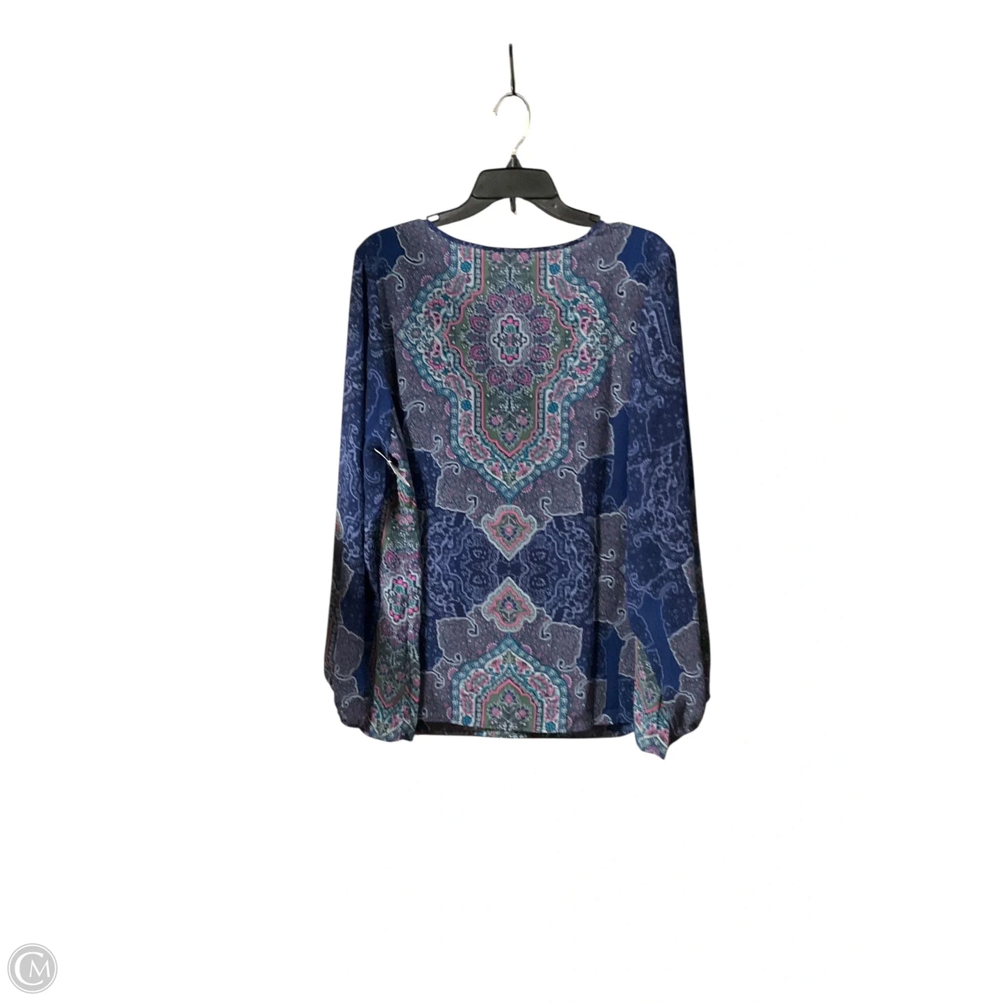 Blouse Long Sleeve By Belle By Kim Gravel In Paisley Print, Size: Xl