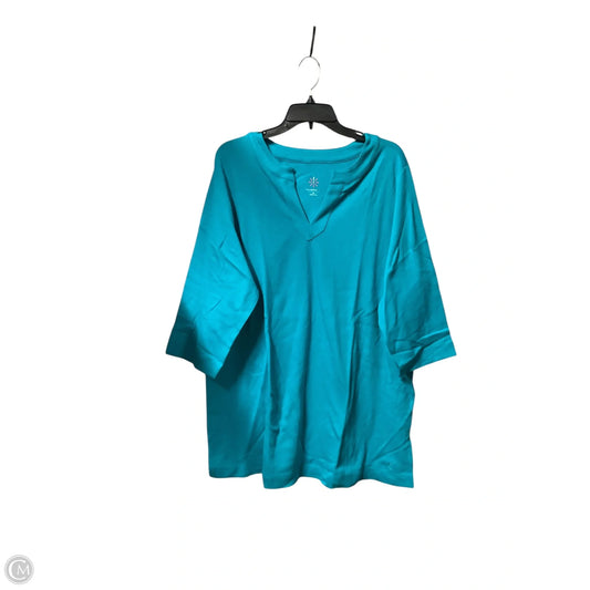 Top 3/4 Sleeve By Isaac Mizrahi Live Qvc In Blue, Size: 2x