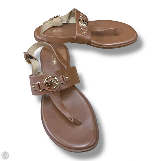 Sandals Flats By Michael By Michael Kors In Brown & Gold, Size: 7