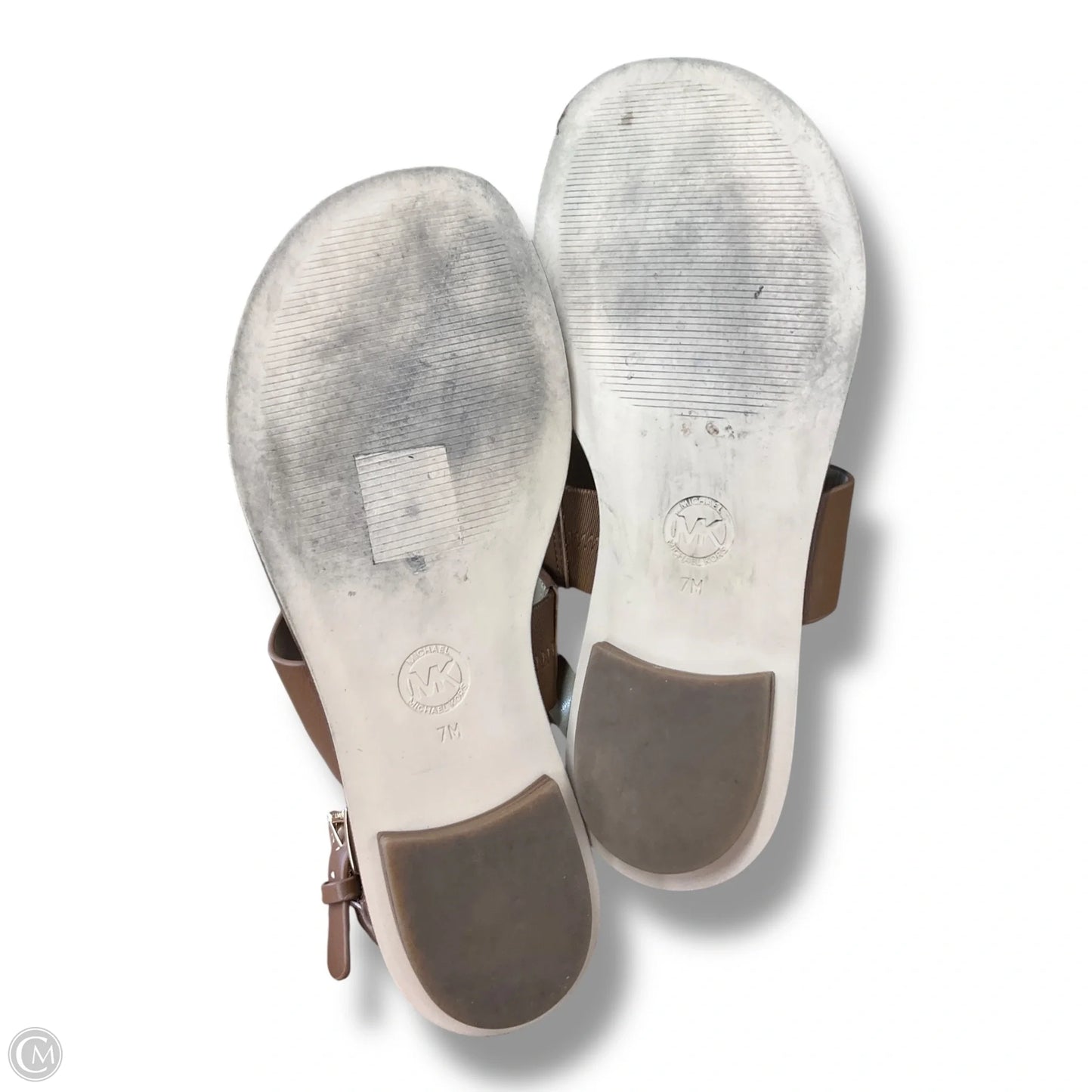 Sandals Flats By Michael By Michael Kors In Brown & Gold, Size: 7
