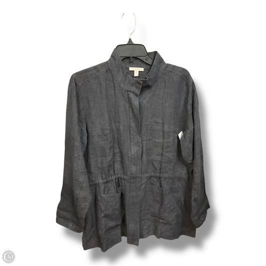 Jacket Utility By Eileen Fisher In Grey, Size: S