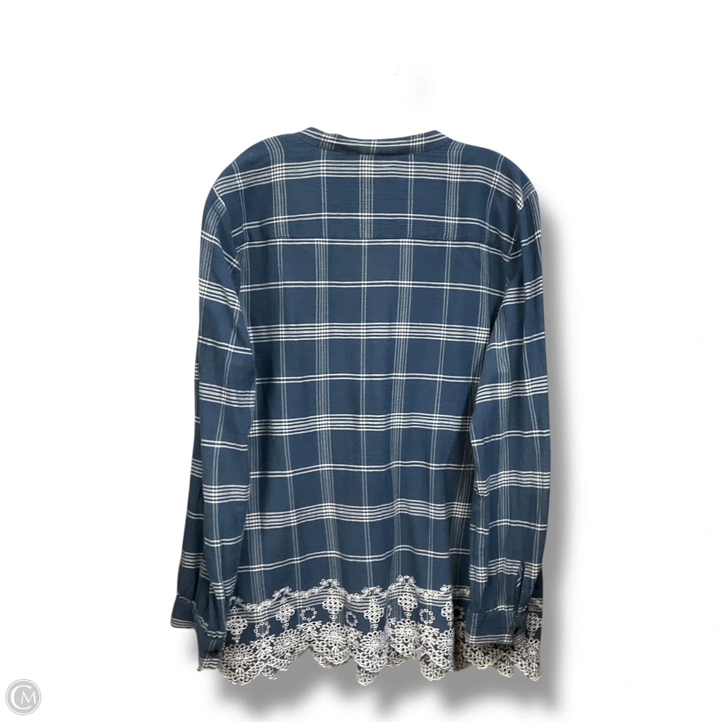 Tunic Long Sleeve By Style And Company In Plaid Pattern, Size: Xl