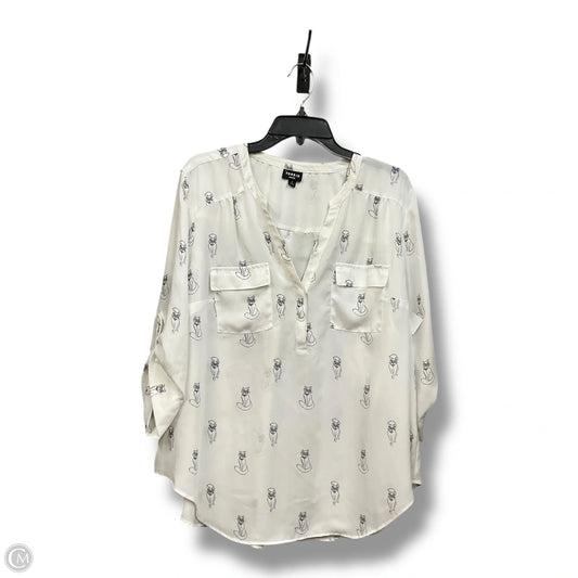 Blouse 3/4 Sleeve By Torrid In White, Size: 2x