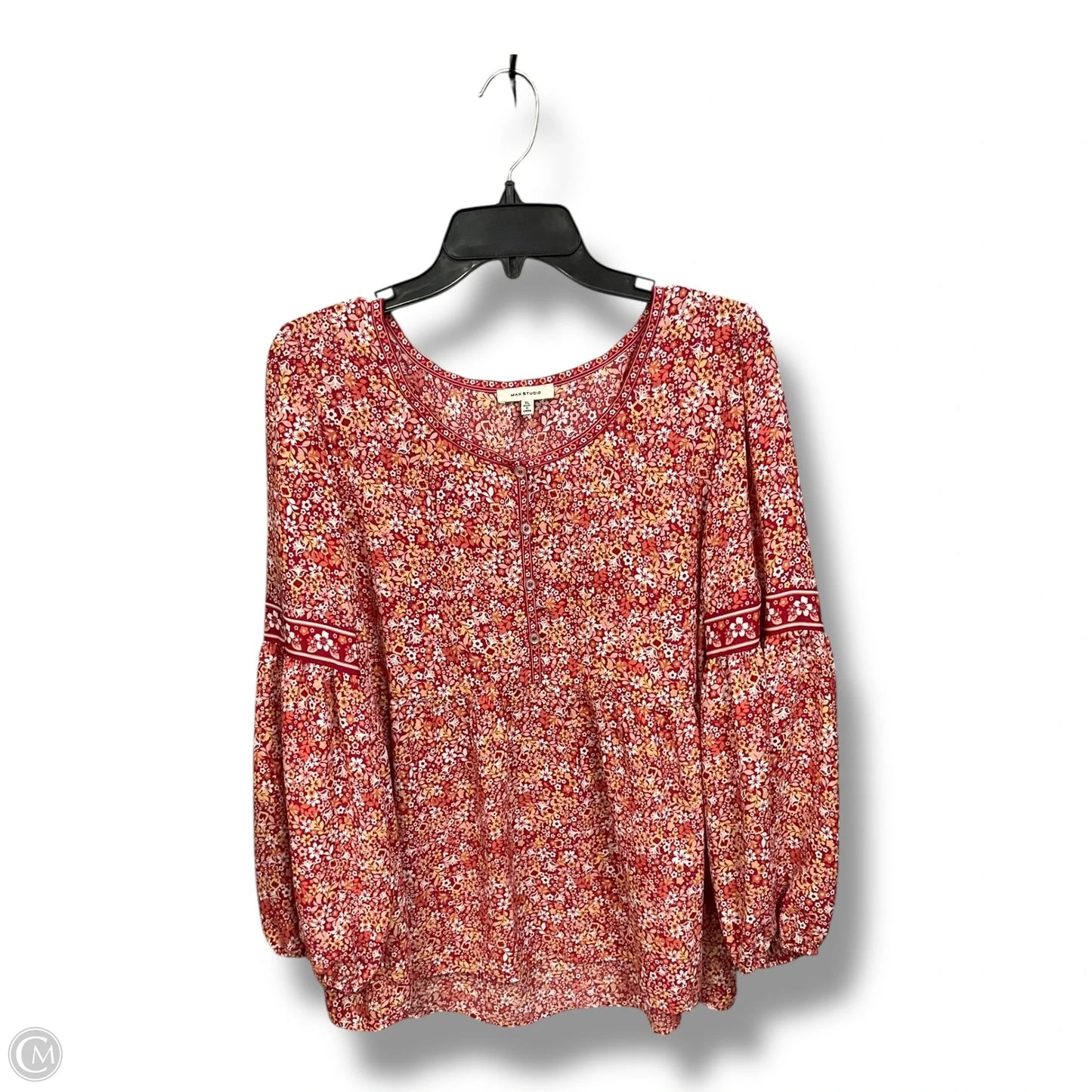 Blouse Long Sleeve By Max Studio In Floral Print, Size: Xl