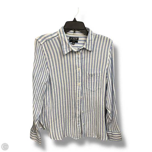 Blouse Long Sleeve By J. Crew In Striped Pattern, Size: L