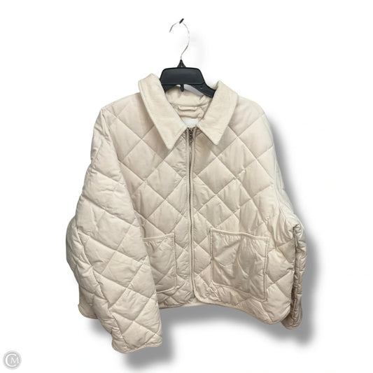 Jacket Puffer & Quilted By H&m In Ivory, Size: Xl