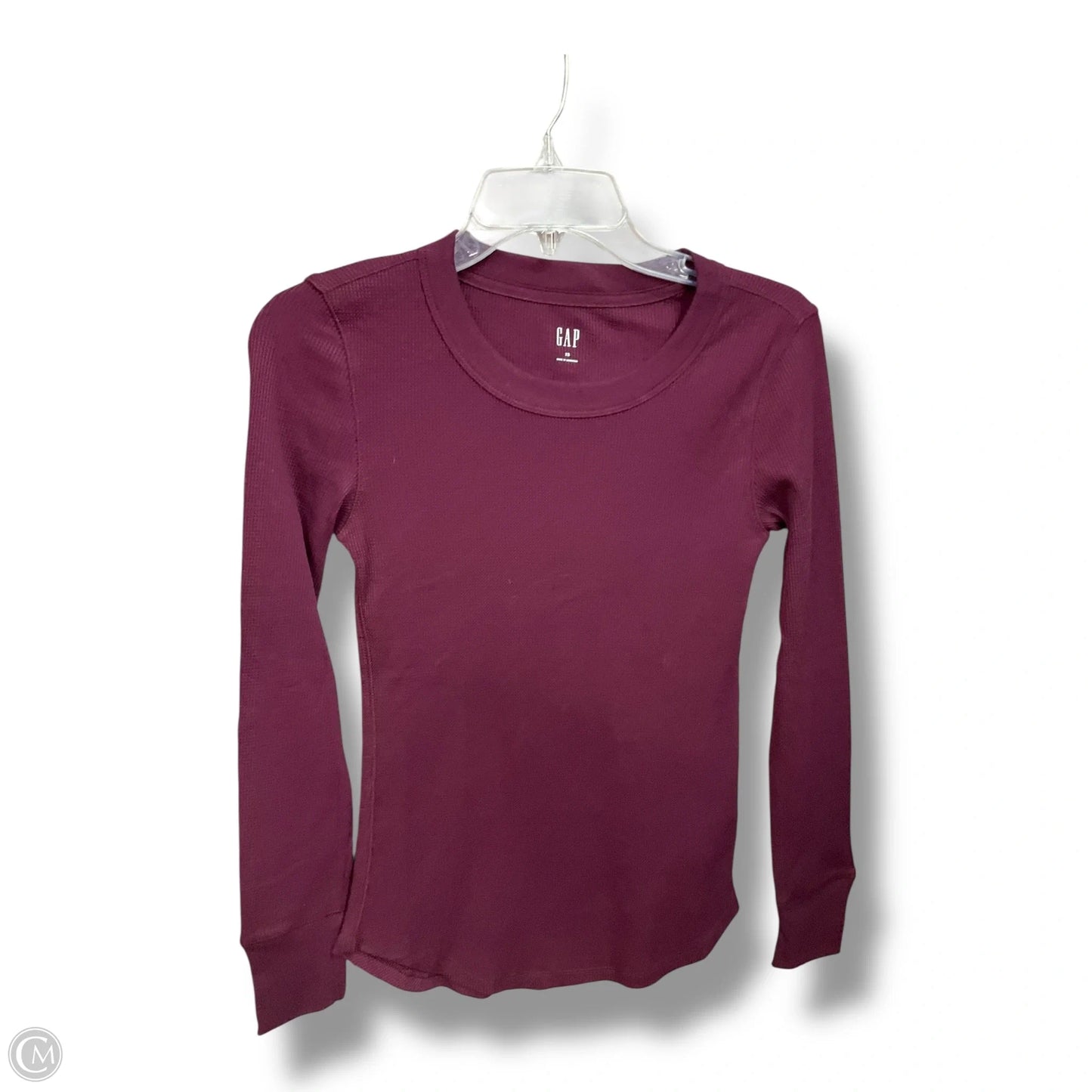 Top Long Sleeve Basic By Gap In Maroon, Size: Xs
