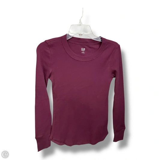 Top Long Sleeve Basic By Gap In Maroon, Size: Xs