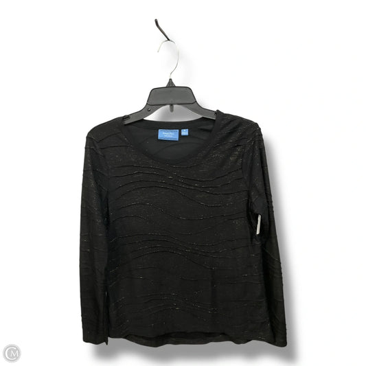 Top Long Sleeve By Simply Vera In Black & Gold, Size: M