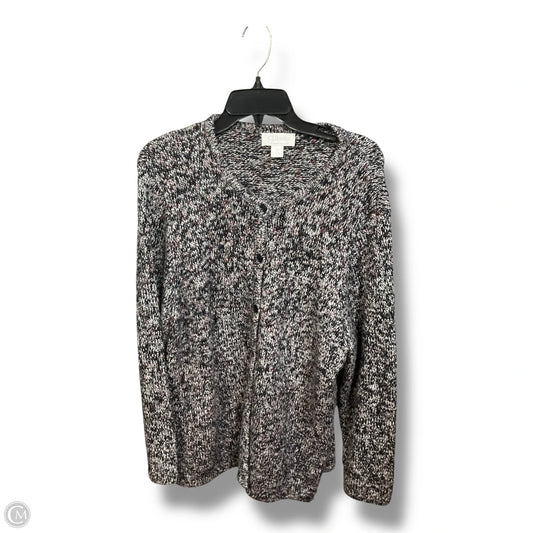 Sweater Cardigan By Cj Banks In Black & Purple, Size: 2x