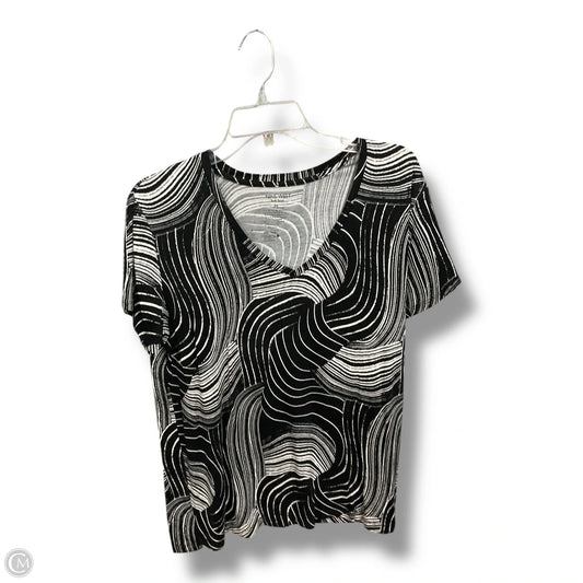 Top Short Sleeve By Nine West Apparel In Black & White, Size: M