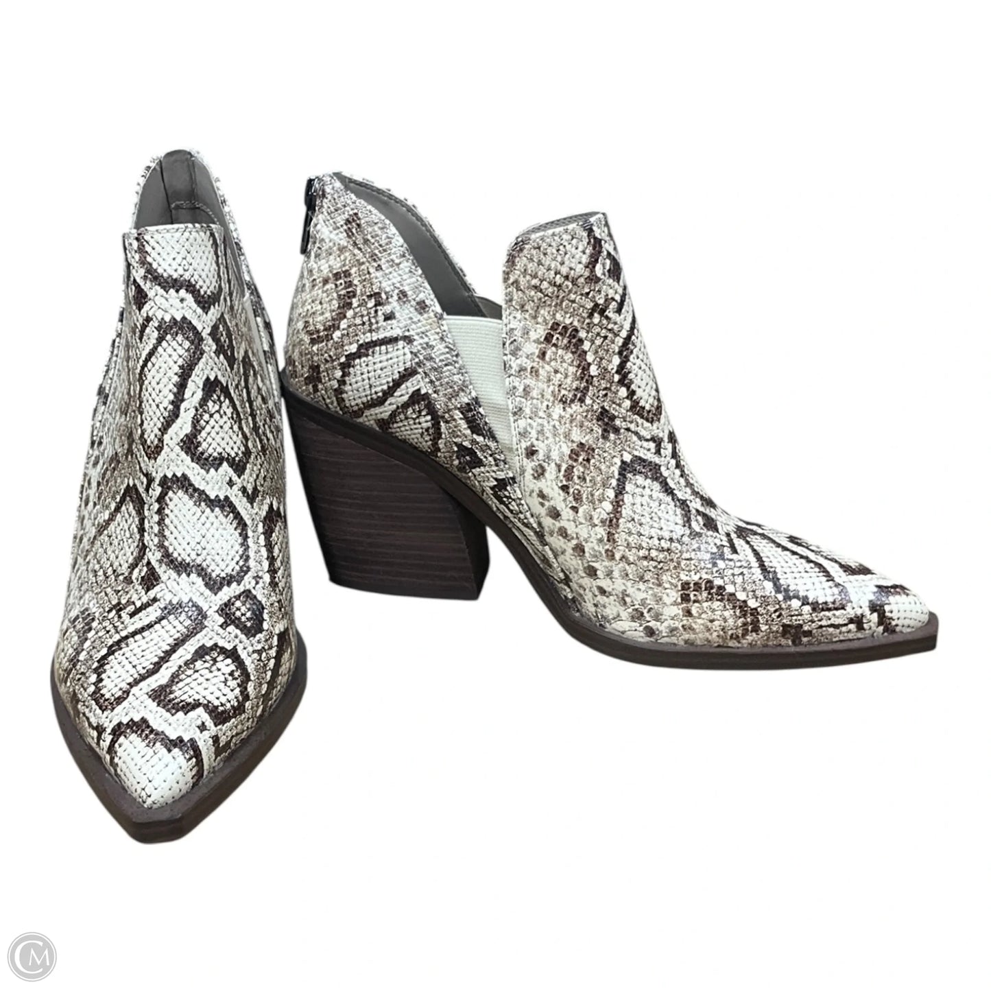 Boots Ankle Heels By Vince Camuto In Animal Print, Size: 10