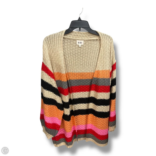 Sweater Cardigan By Bibi In Striped Pattern, Size: S