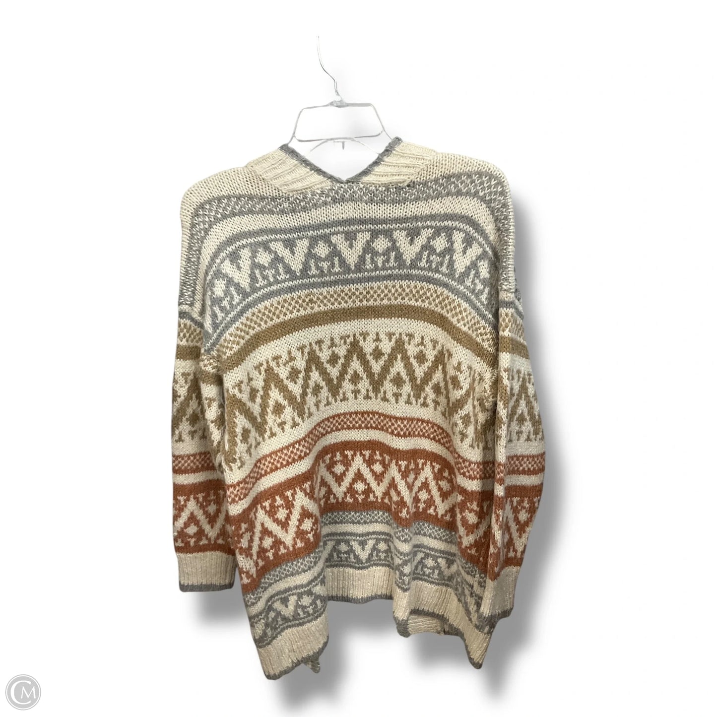 Sweater Cardigan By Be Cool In Geometric Pattern, Size: M