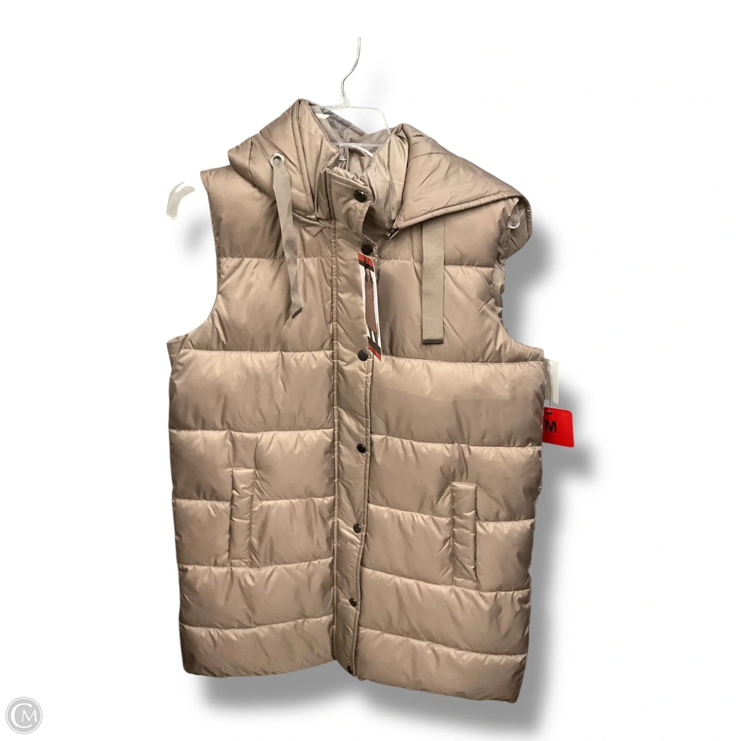 Vest Puffer & Quilted By Weatherproof In Taupe, Size: M