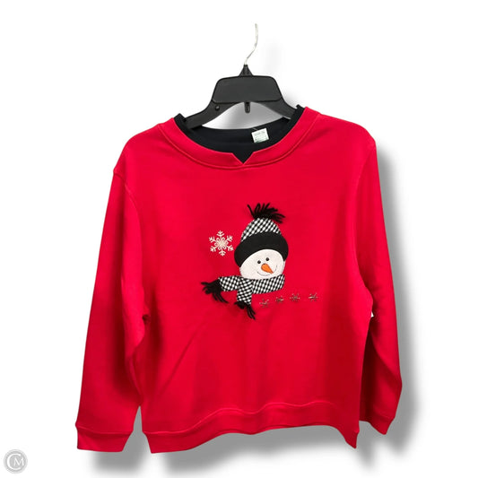 Sweatshirt Crewneck By Clothes Mentor In Red, Size: L