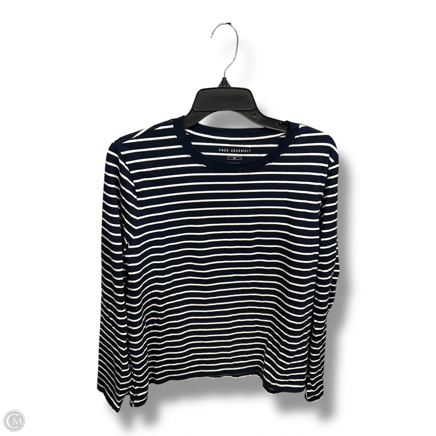 Top Long Sleeve Basic By Free Assembly In Striped Pattern, Size: Xl