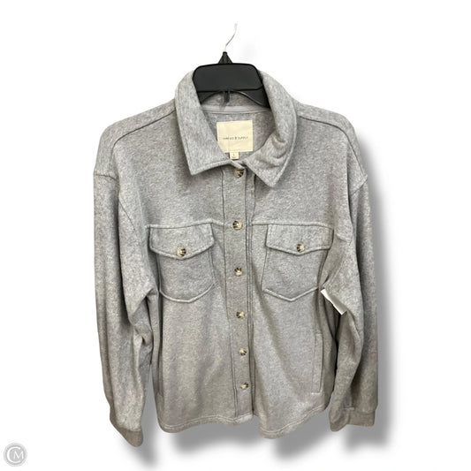 Jacket Shirt By Thread And Supply In Grey, Size: L