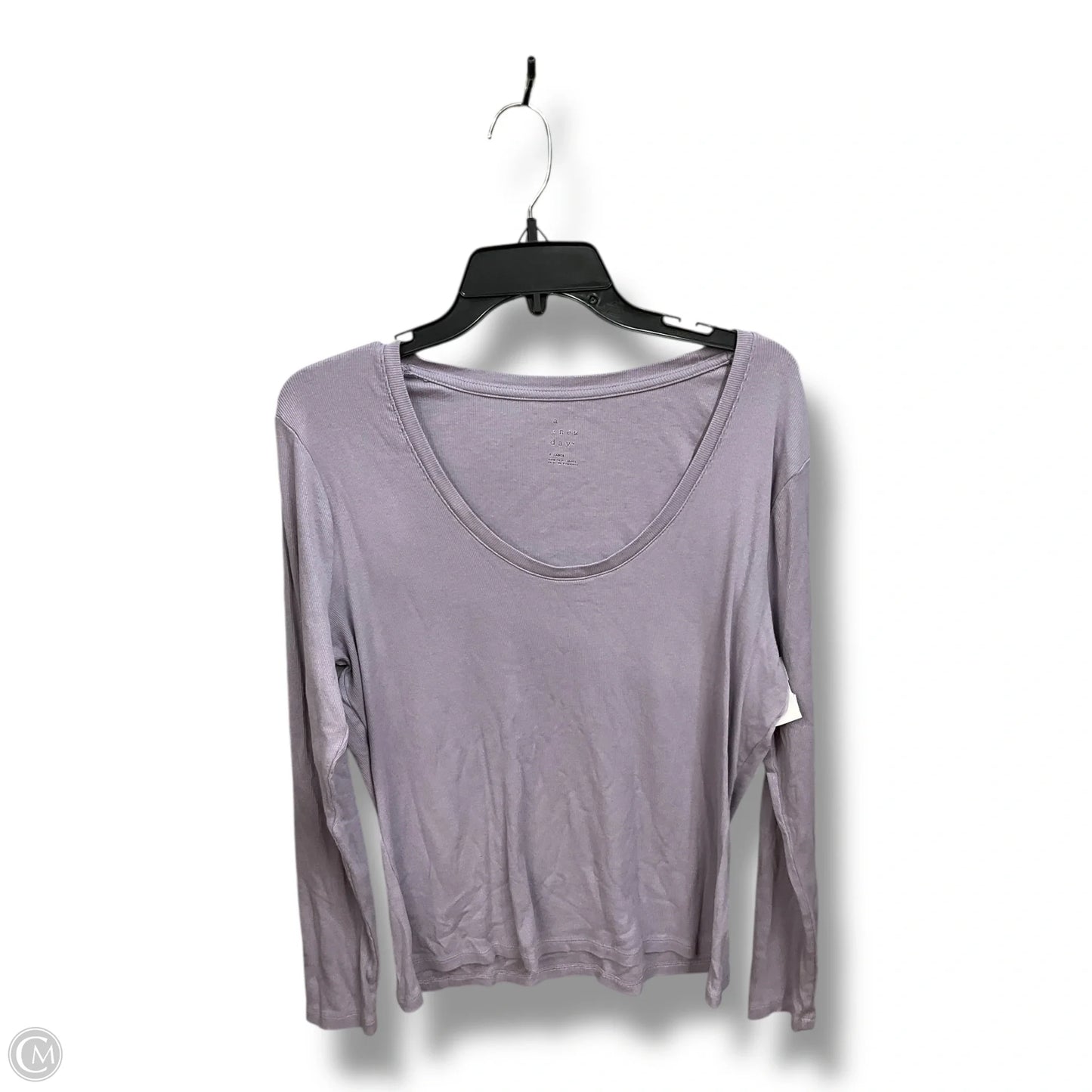 Top Long Sleeve Basic By A New Day In Purple, Size: Xl