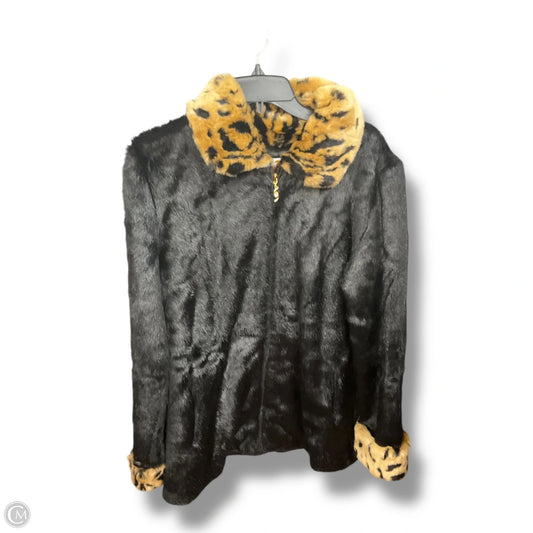 Coat Faux Fur & Sherpa By Clothes Mentor In Black, Size: L