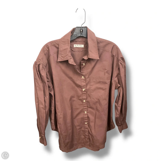 Blouse Long Sleeve By We The Free In Brown, Size: Xs