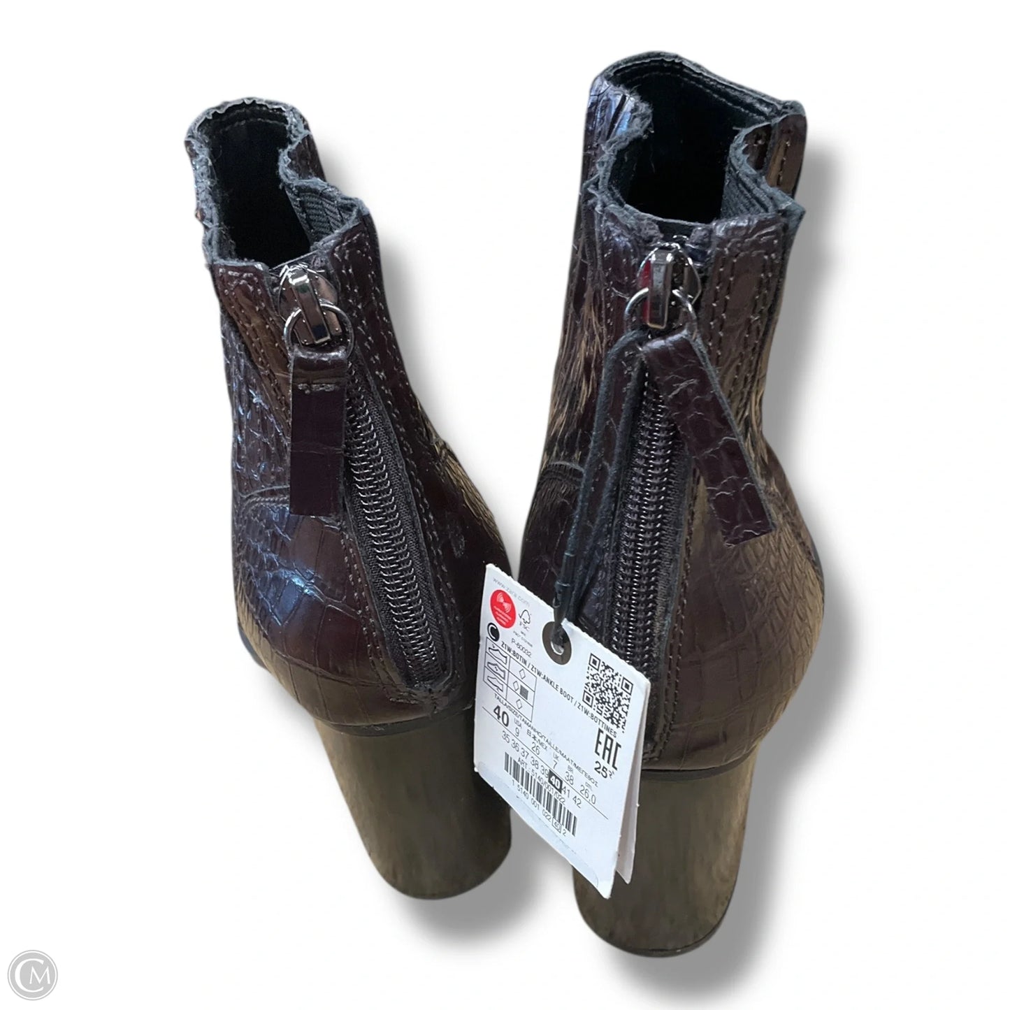 Boots Ankle Heels By Zara In Brown, Size: 9