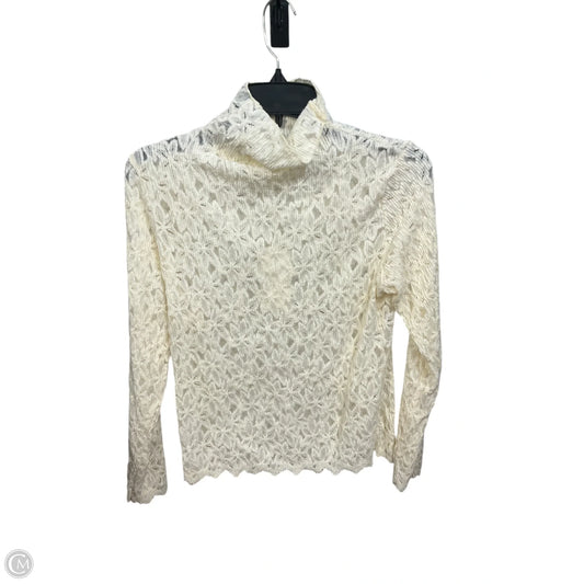 Top Long Sleeve By Clothes Mentor In Ivory, Size: M
