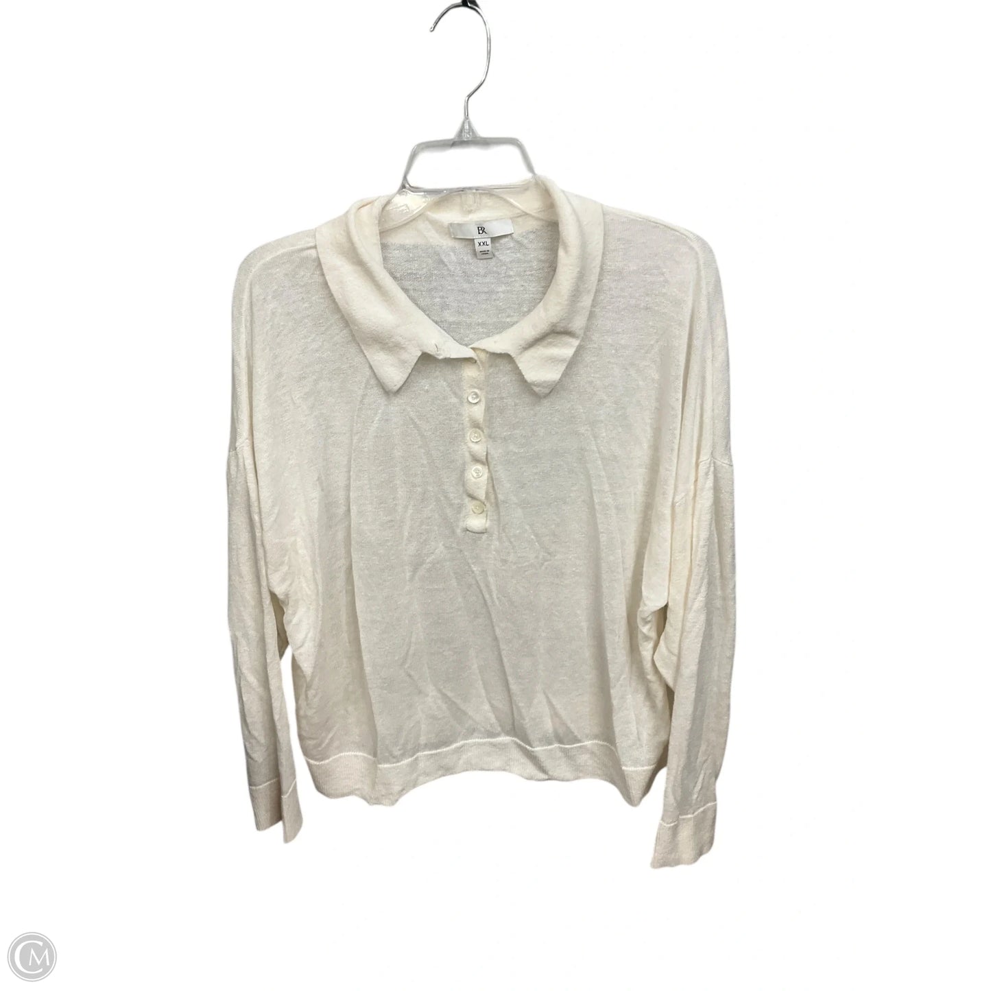 Top Long Sleeve By Clothes Mentor In Ivory, Size: Xxl