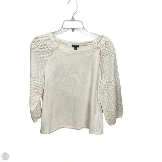 Top 3/4 Sleeve By Talbots In Ivory, Size: L