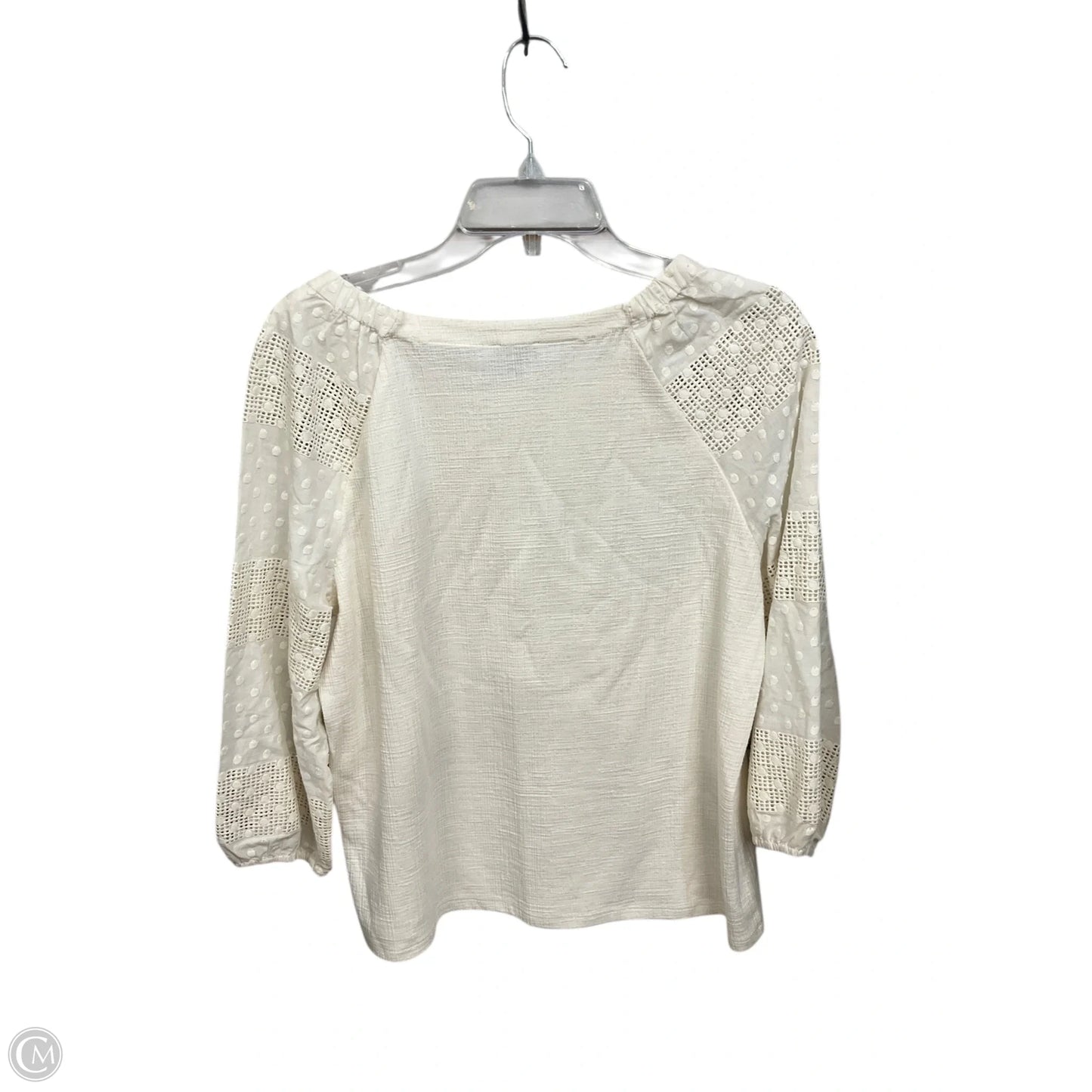 Top 3/4 Sleeve By Talbots In Ivory, Size: L