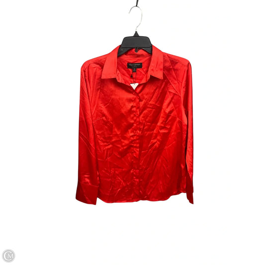 Blouse Long Sleeve By Banana Republic In Red, Size: M