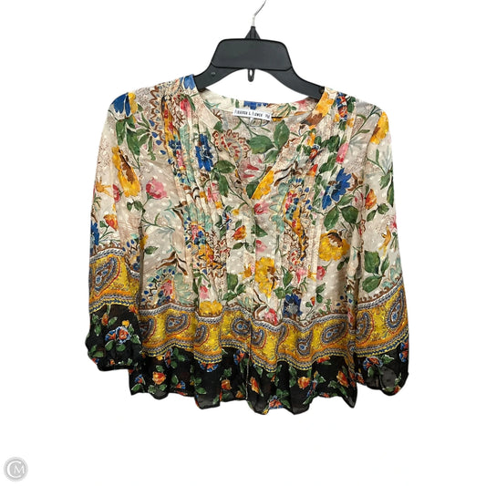 Blouse 3/4 Sleeve By Figuero & Flower In Floral Print, Size: Mp