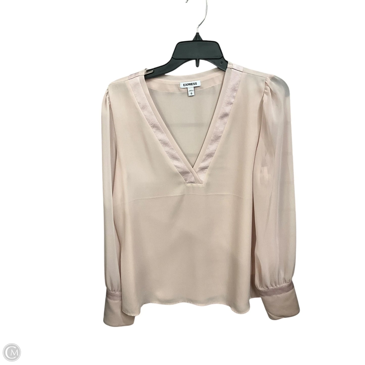 Blouse Long Sleeve By Express In Pink, Size: M