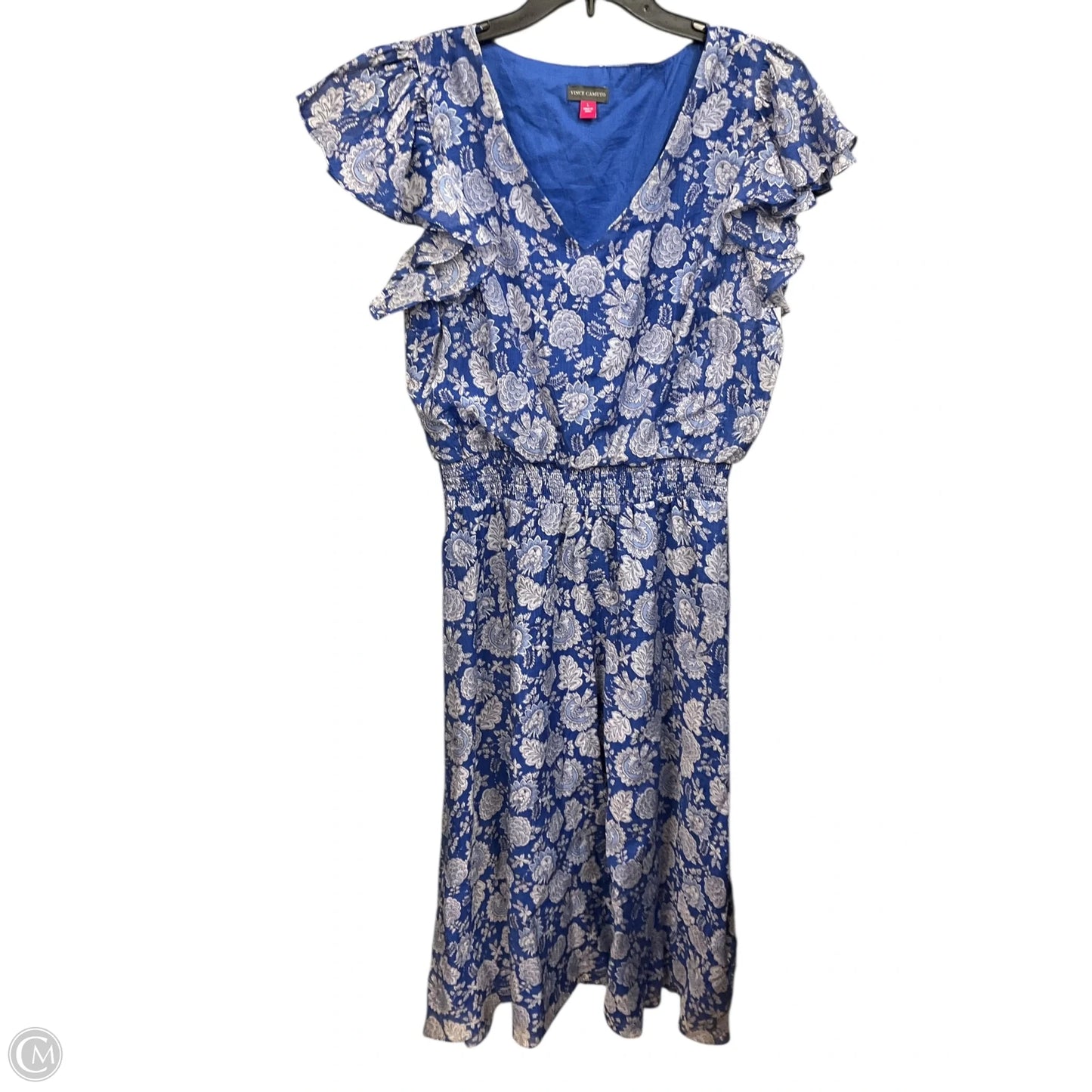 Dress Casual Maxi By Vince Camuto In Blue & White, Size: L
