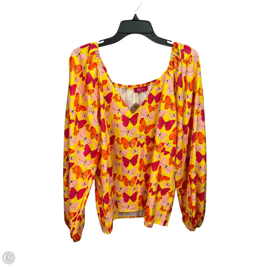 Blouse Long Sleeve By Clothes Mentor In Animal Print, Size: Xl