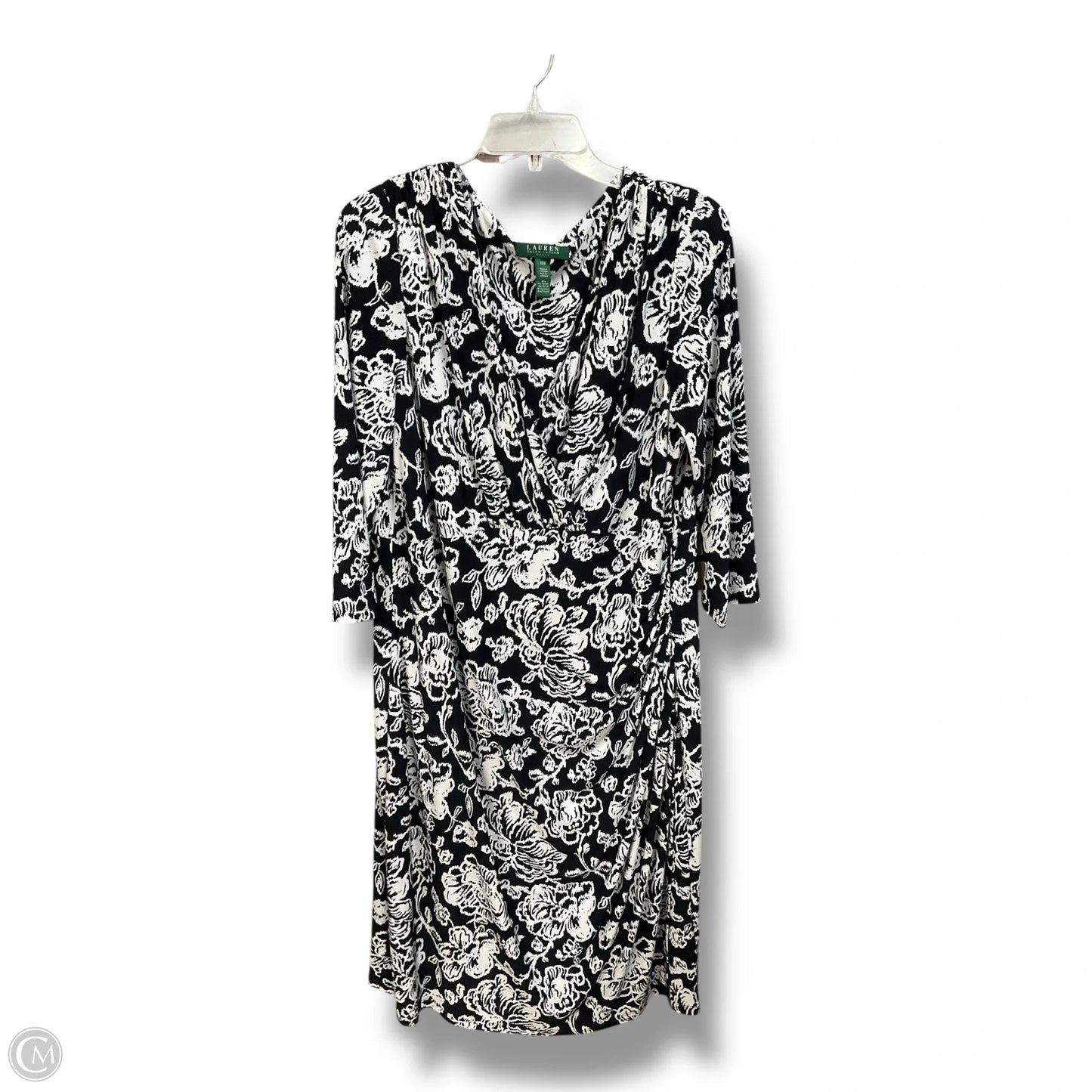 Dress Casual Midi By Lauren By Ralph Lauren In Blue & White, Size: 2x