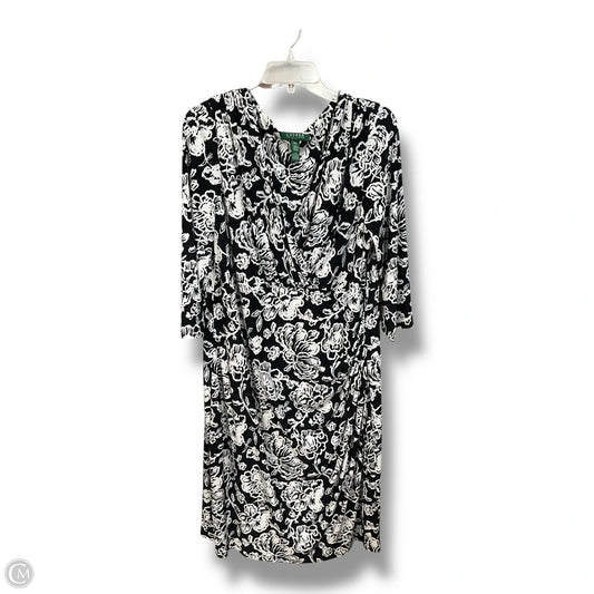 Dress Casual Midi By Lauren By Ralph Lauren In Blue & White, Size: 2x